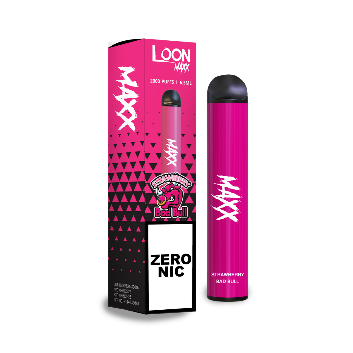 LOON MAXX ZERO NICOTINE STRAWBERRY BAD BULL The Loon
