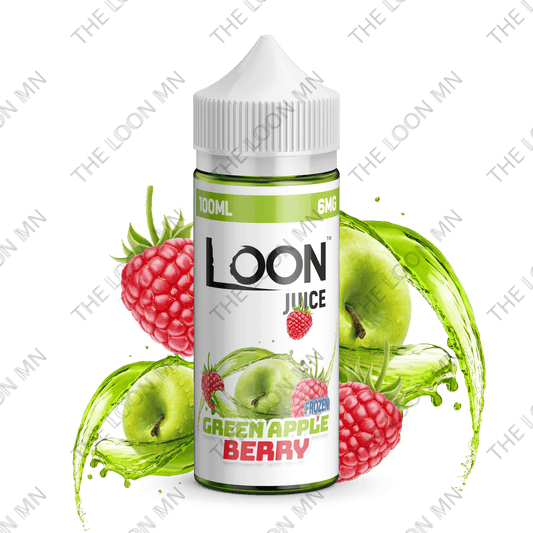 ZERO NICOTINE LOON JUICE - FROZEN GREEN APPLE BERRY -  by THE LOON - 100 ml, Apple, BERRY, green apple, green apple berry, juice, LOON, Loon Juice, ZERO, zero nic, ZERO NICOTINE